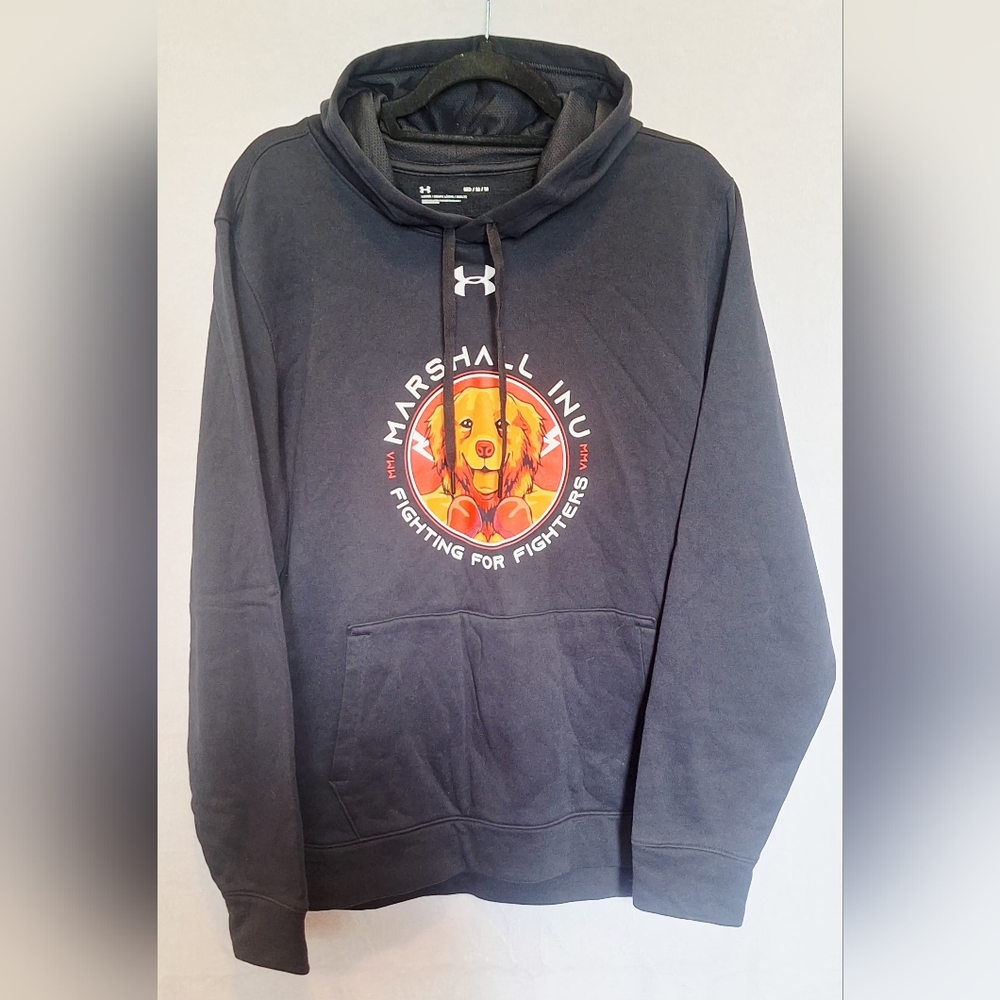 Under Armour Marshall Inu MMA Fighting For Fighters Hoodie Black Mens Medium EUC
